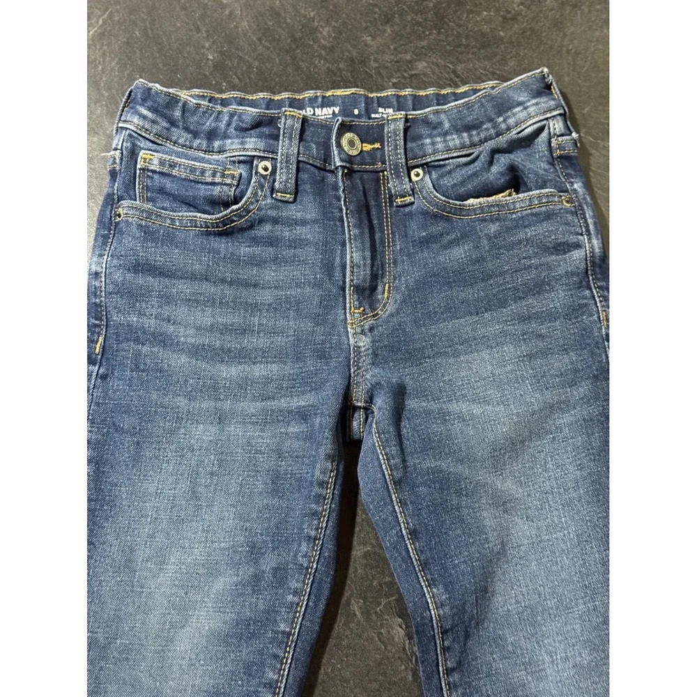 Old Navy Boys Slim 360 Stretch Jeans Blue Built-In Tough Size 8 Adjustable Waist